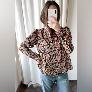 Alix of Bohemia Floral Print Mock Neck Blouse w/tag Size Large 086/231